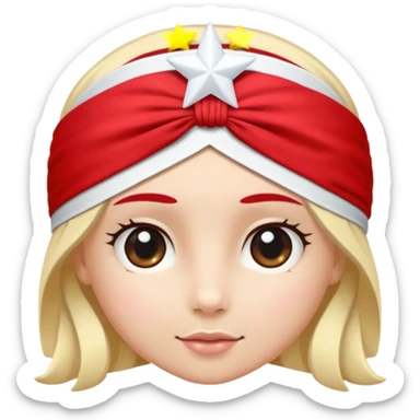 red headband with a white star on the headband sticker
