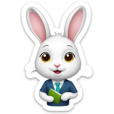 A cute rabbit as a teacher sticker