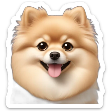 cream pomeranian strawberry sticker