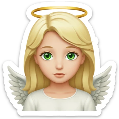 Green eyed blonde angel sticker