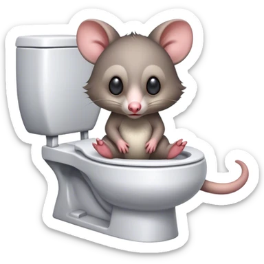 Possum on a toilet  sticker