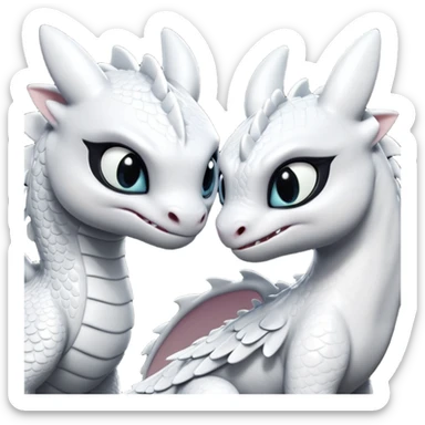 Night fury and light fury sticker