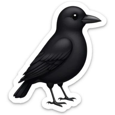 oil with a sad black bird in it sticker