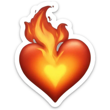 Fire heart sticker