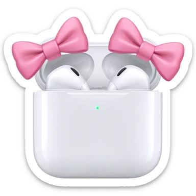 Airpod maxes with pink bows sticker