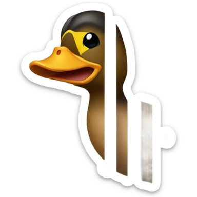 duck peeking through blinds sticker