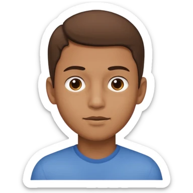 Un niño con forma de cara un poco estirada piel un poco morena y hombre y hombre sticker