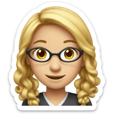 A YOUNG FEMALE ENGLISH TEACHER THANKING sticker