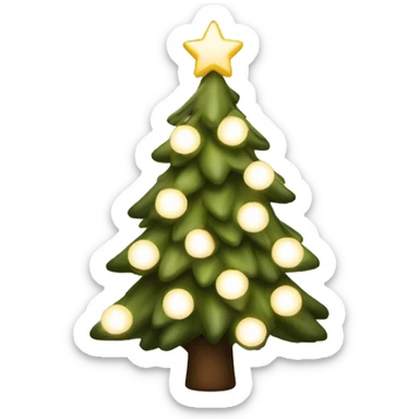 Christmas tree with warm white lights sticker
