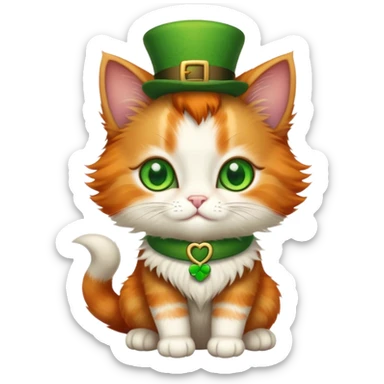baby leprechaun cat sticker