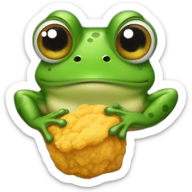 a frog mixed with a nugget sticker