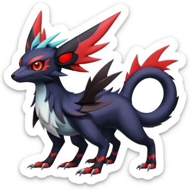 Spooky Nargacuga-Latias-Umbreon-Noibat-Noivern-Silvally-Pokémon-Fakémon-fusion (full body) sticker