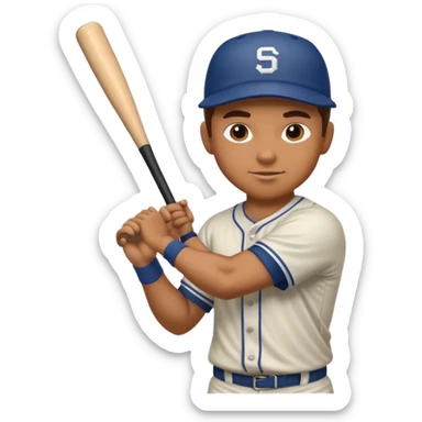 baseball player practicing sticker