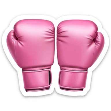 Silky pink boxing gloves, ribbons flowing like satin sticker