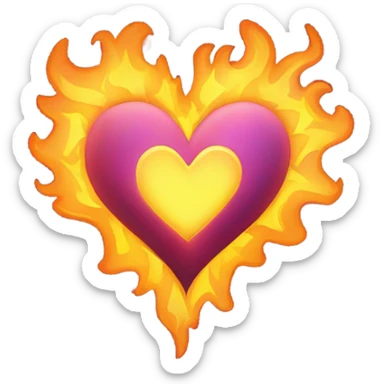 Fire heart sticker