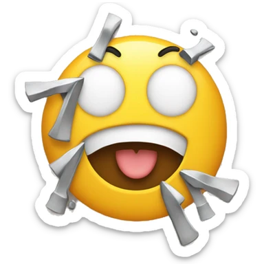 Glad emoji with nails sticker