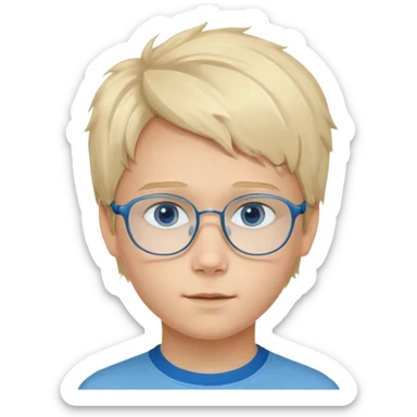 Ein junges Mädchen mit klaren, blauen Augen und wellig-glattem Haar, hellem Teint mit sanftem Glow. Zarte, harmonische Gesichtszüge, ruhiger, freundlicher Ausdruck. Dezente Brille, moderner, minimalistischer Stil. Gesamtwirkung: intelligent, feminin, natürlich schön, leicht verträumt und stilvoll sticker