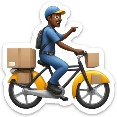 delivery man on a bike sticker