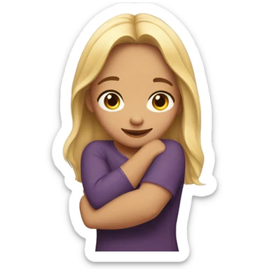 Girl hugging  sticker