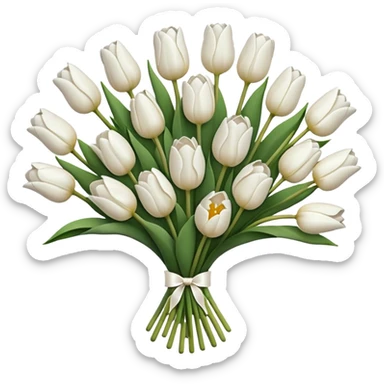 white tulip bouquet  sticker