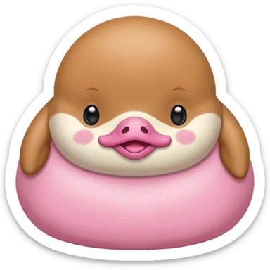 Crea una foca anillada gordita con aspecto tierno, lleva un moño rosado con tonos pasteles sticker