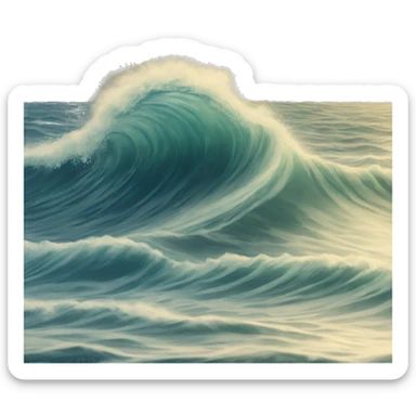 Waves at the sea, text with unique font “FOREVER with me, FOREVER to the sea” sticker