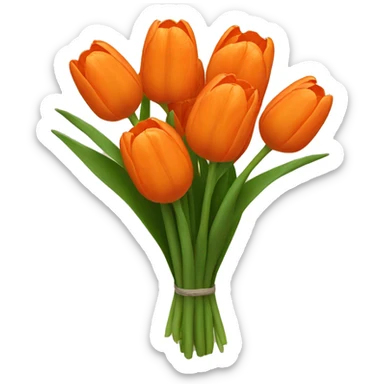 orange tulip bouquet  sticker