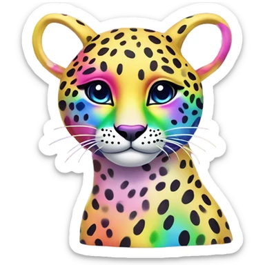 lisa frank rainbow cheetah sticker