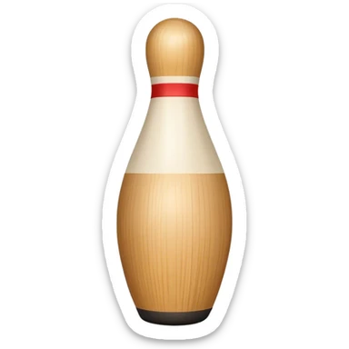 a wooden bowling pin sticker