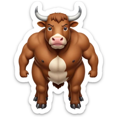 A top-down view of bull standing in a natural environment. sticker
