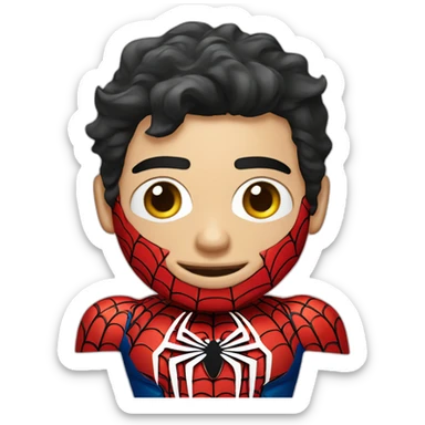 creame a un chico con la mascara de spiderman y que este en traje  sticker