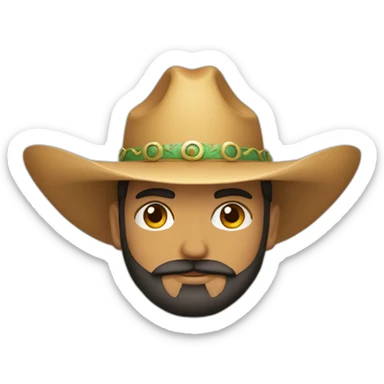 persona de barba con sombrero vueltiao sticker
