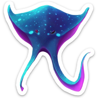 Neon paint splotched big stingray sticker