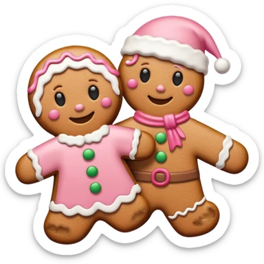 christmas gingerbread pastel pink and red sticker