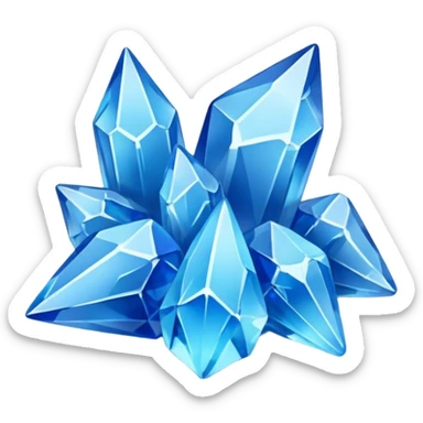 5 small blue  shards cristals forming a small pile sticker