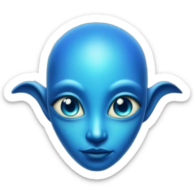 pleiadian alien with blue eyes sticker
