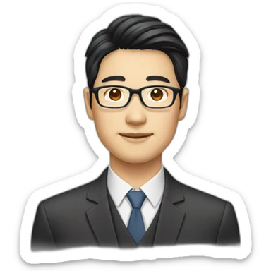singaporean-taiwanese-glasses-man-black-hair sticker