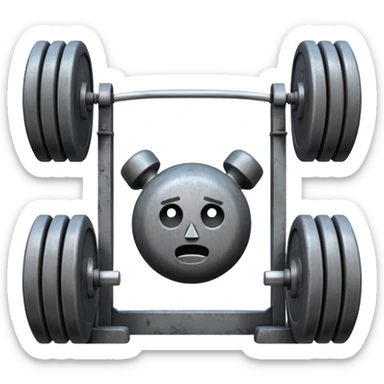 Gym facade with a sign featuring giant weights. sticker