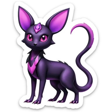 Shiny Edgy Gothic Futuristic Salandit-Umbreon-Espeon-Hybrid (Full body) sticker