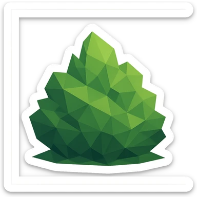 low-poly polygonal bush with geometric shapes sticker