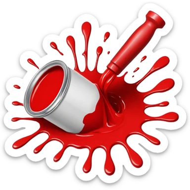 paint splatter, spilled paint, red color. sticker