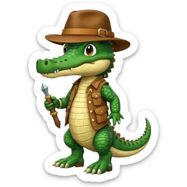 explorer crocodile sticker