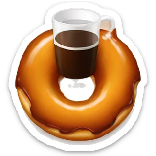 Pumpkin donut with coffe sticker
