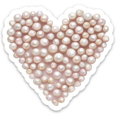 Pearl heart sticker