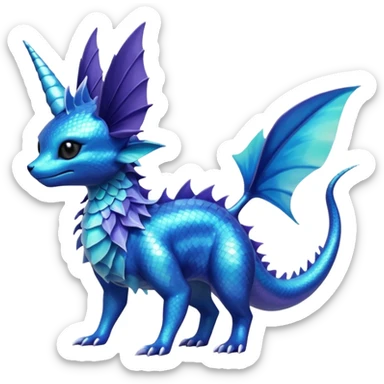  exotic tropical cyber-Noibat-Vaporeon-Trico-Fakémon-Pokémon-Vernid-creature sticker