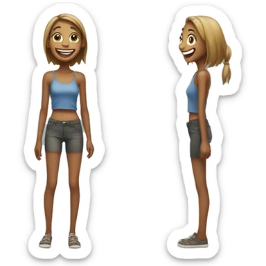 Skinny girl laughing  sticker