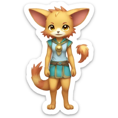 Anthro Sona Fakémon Full Body sticker