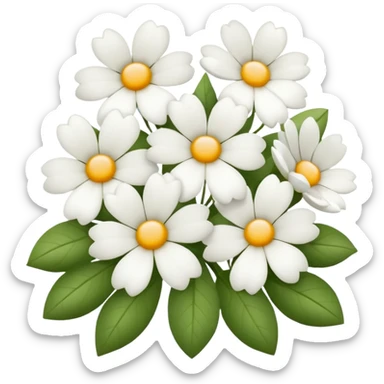 white flowers  sticker