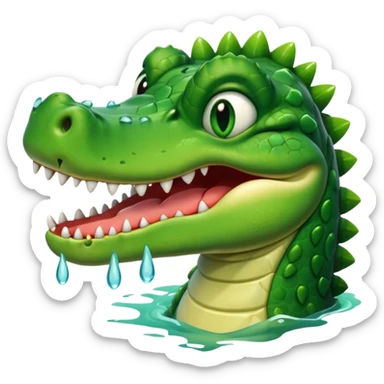 crocodile,crying hysterically sticker