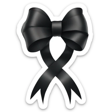 Black ribbon bow sticker